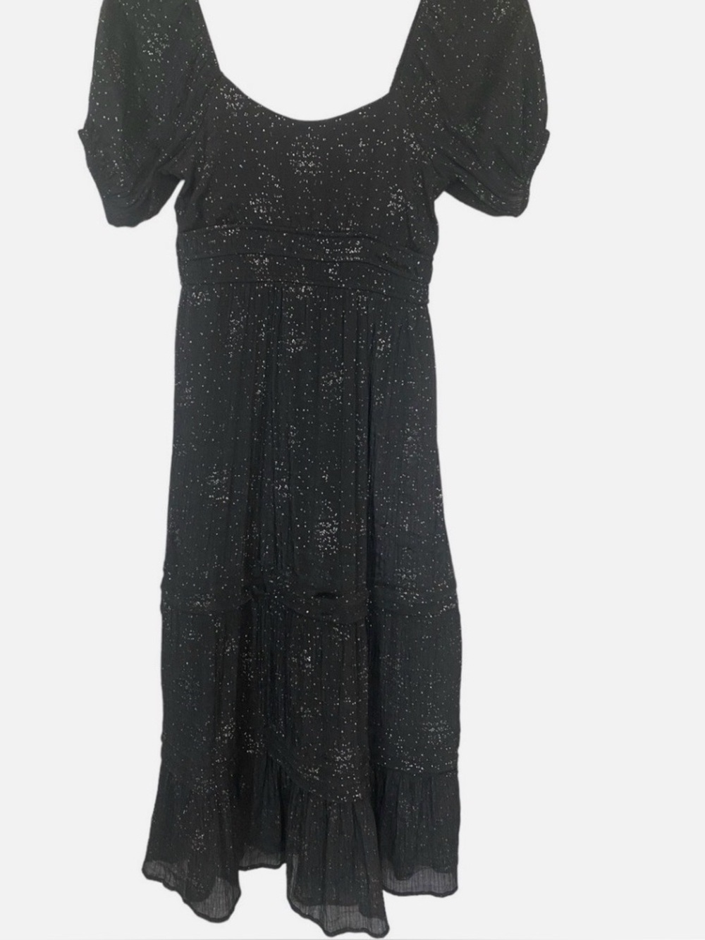 Black Maxi Dress with Gold Fleck Detail by
